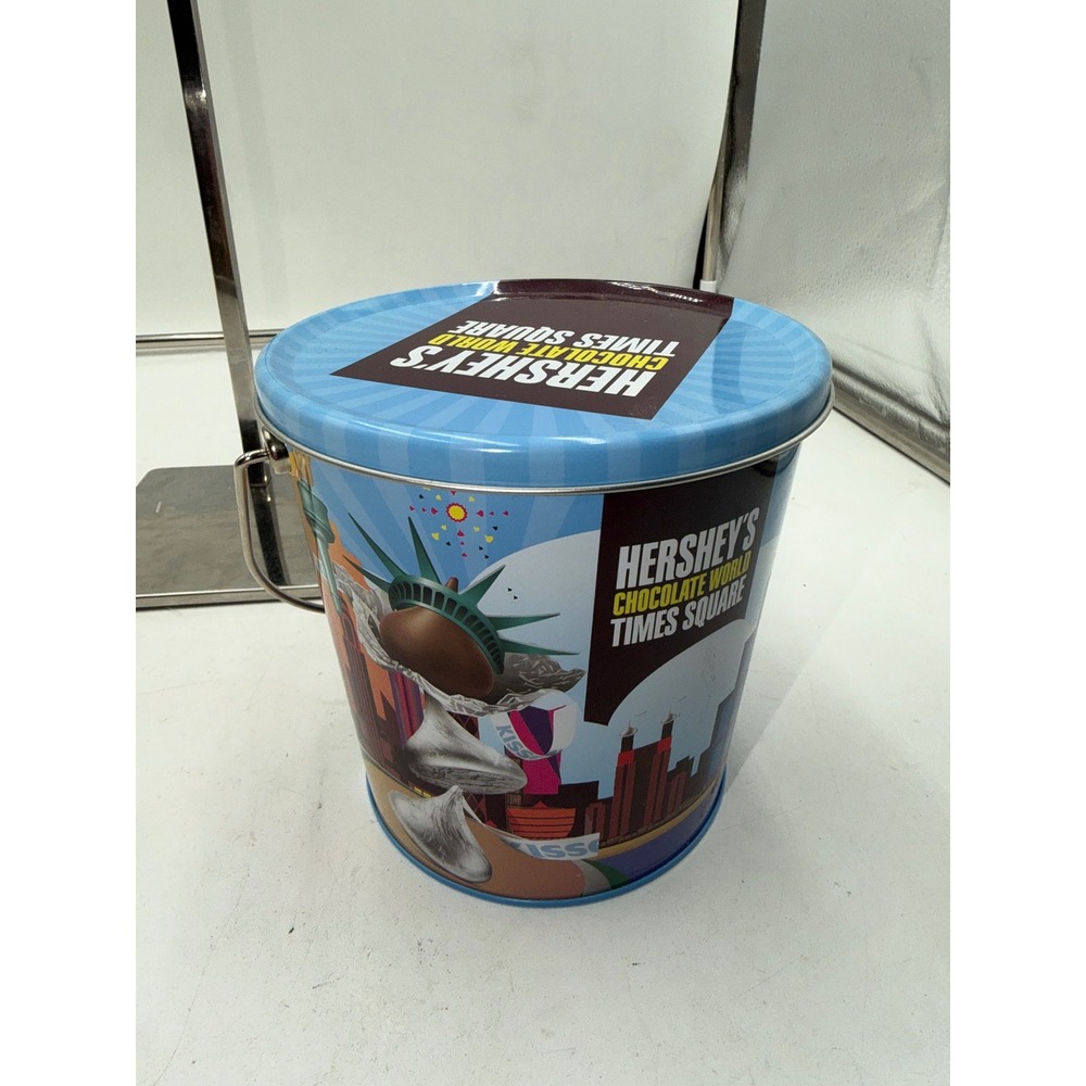 Hershey's Chocolate World Times Square NYC Collectible Tin Pail Bucket with Lid